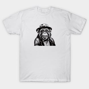 Cool Monkey Wearing Sunglasses and Laughing T-Shirt